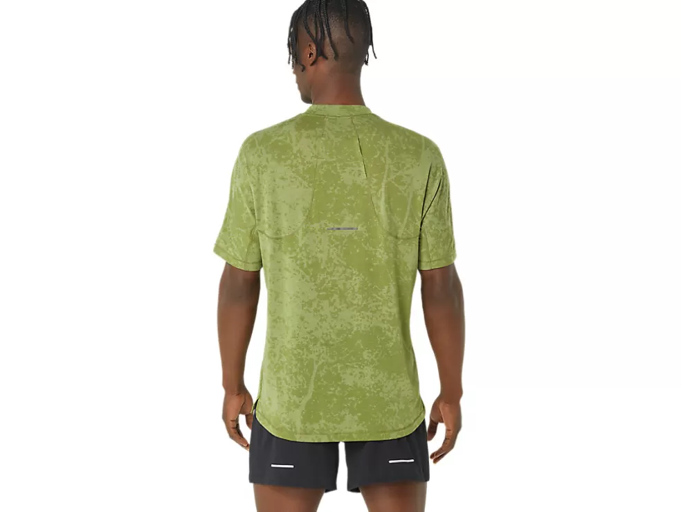 Discount ASICS METARUN PATTERN 1/2 ZIP SHORT SLEEVE TOP Cactus