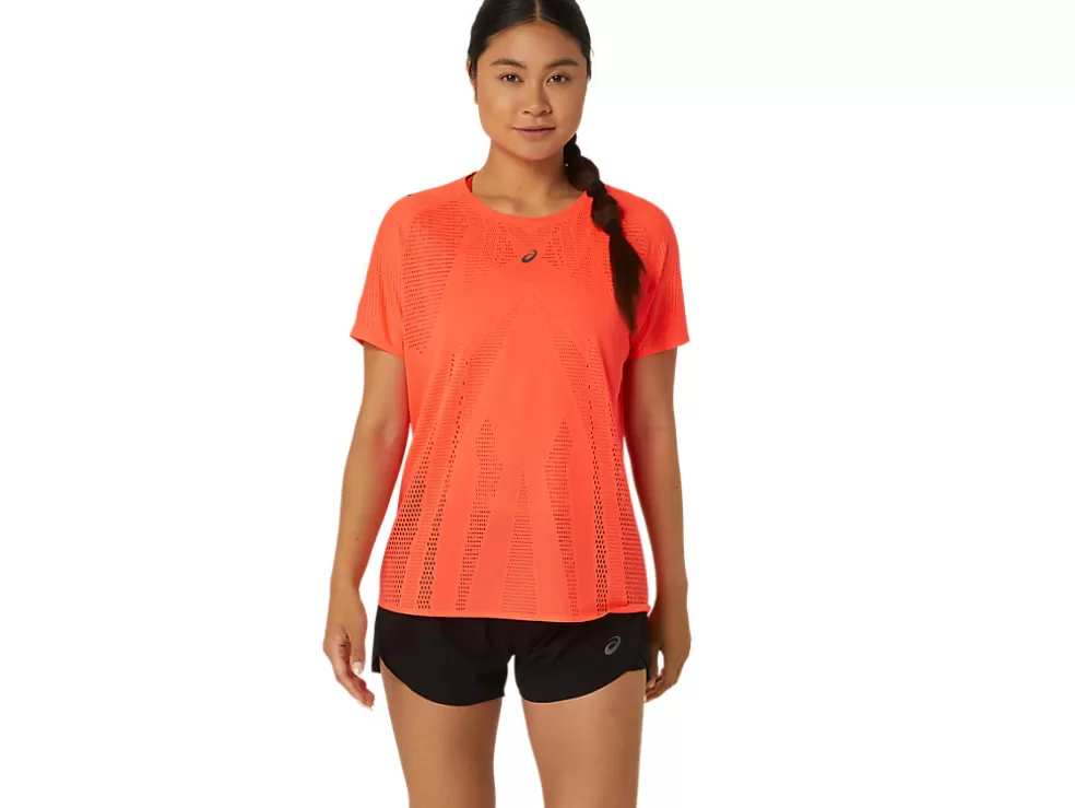 Cheap ASICS METARUN SHORT SLEEVE TOP Sunrise Red