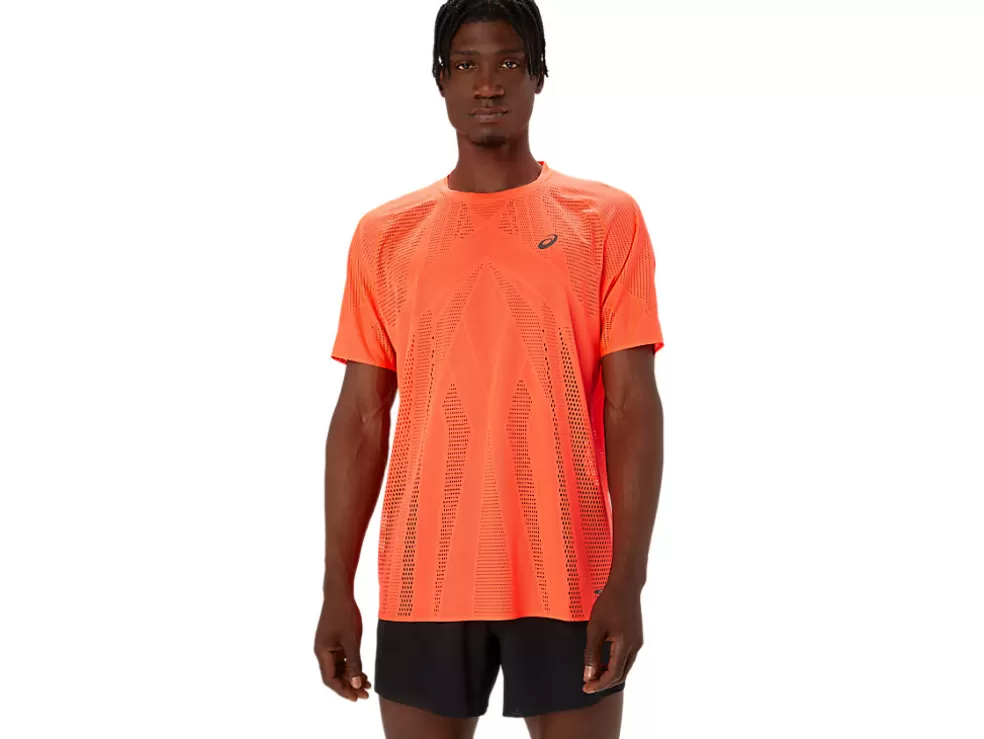 Cheap ASICS METARUN SHORT SLEEVE TOP Sunrise Red