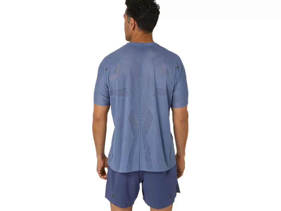 Outlet ASICS METARUN SHORT SLEEVE TOP Denim Blue