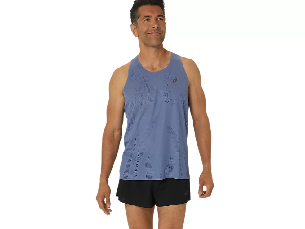 Fashion ASICS METARUN SINGLET Denim Blue