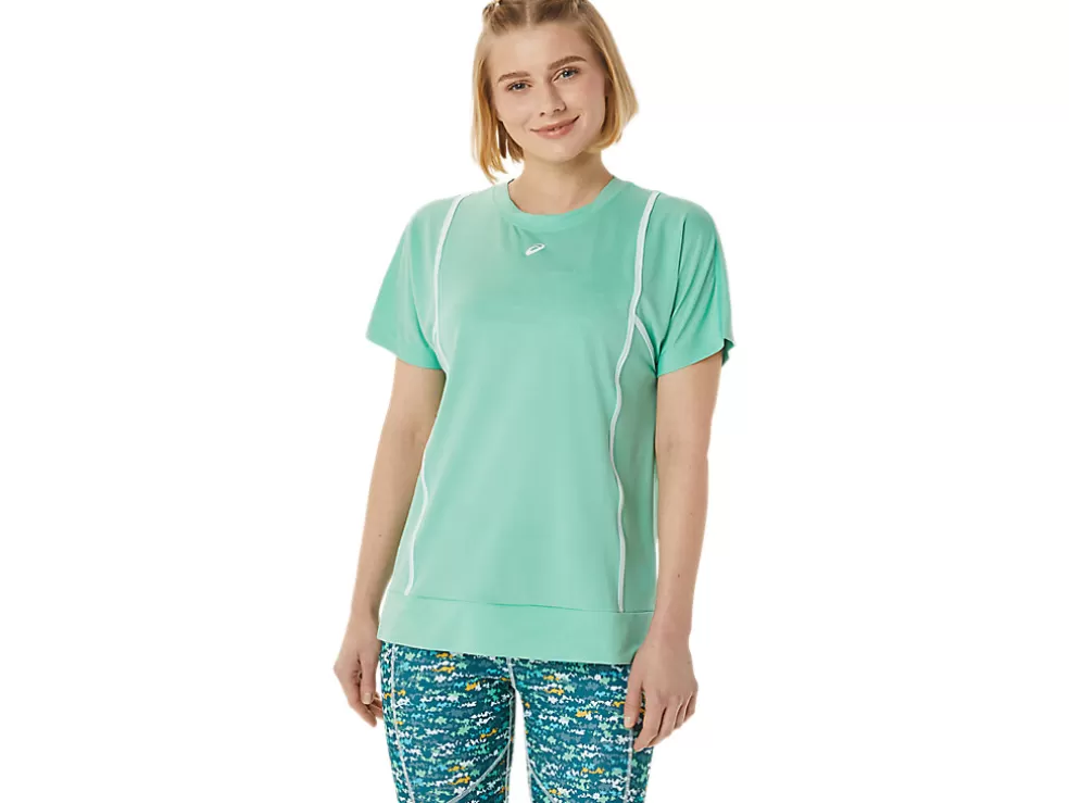 Cheap ASICS NEW STRONG 92 SHORT SLEEVE TOP Seafoam/Brilliant White