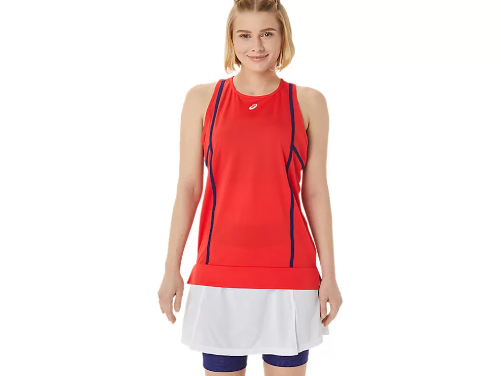 Discount ASICS NEW STRONG 92 TANK Red Alert/Dive Blue