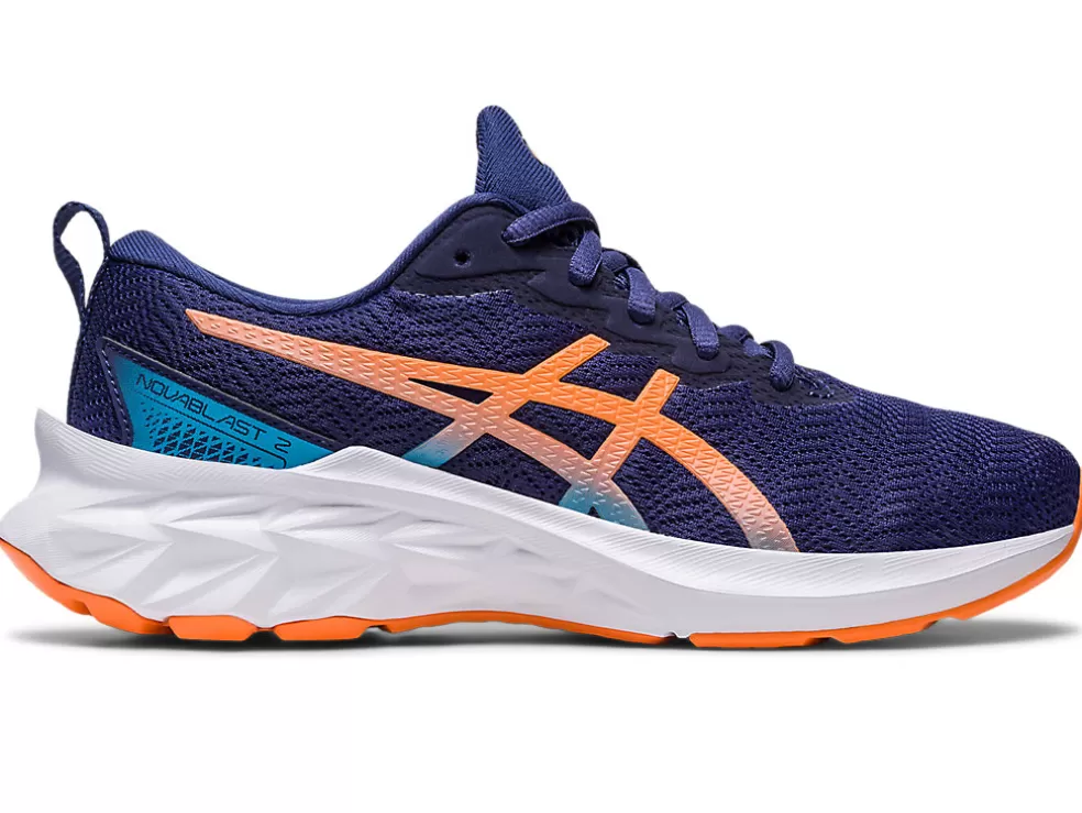 Store ASICS NOVABLAST 2 GRADE SCHOOL Indigo Blue/Sun Peach