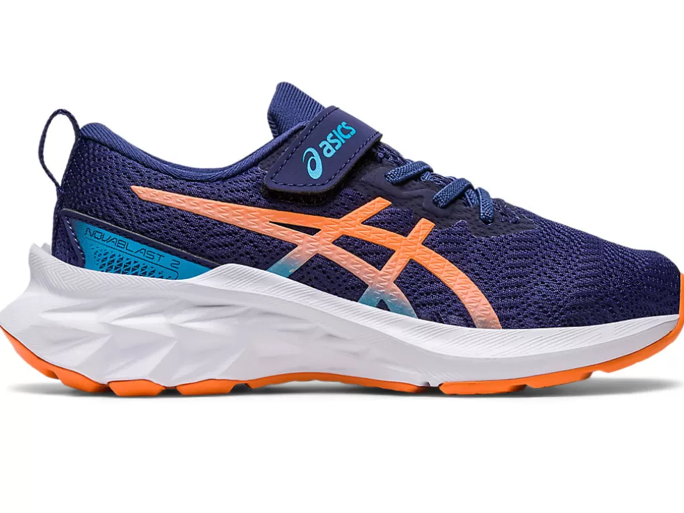 Cheap ASICS NOVABLAST 2 PRE-SCHOOL Indigo Blue/Sun Peach