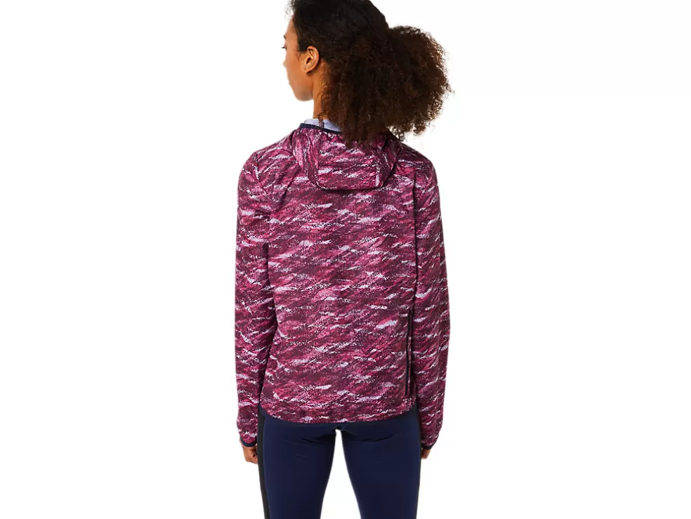 Fashion ASICS PACKABLE JACKET Deep Mars Print/Peacoat