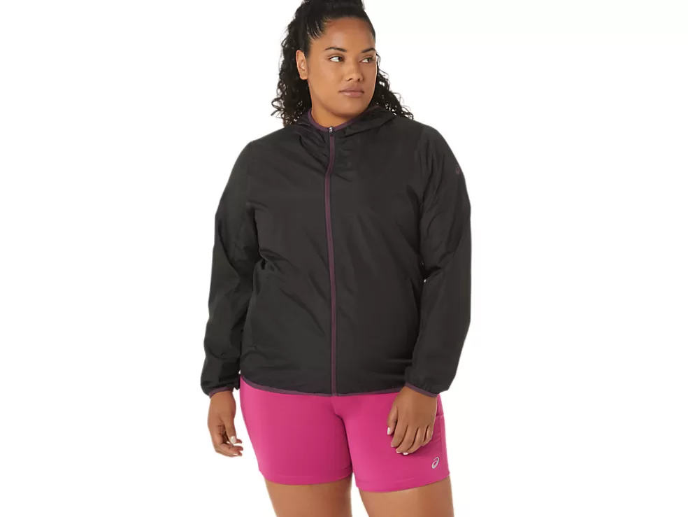 Store ASICS PACKABLE JACKET Performance Black/Deep Plum