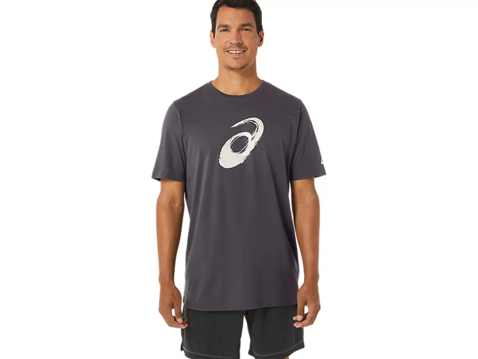 Clearance ASICS PAINTBRUSH SHORT SLEEVE TEE Dark Grey Heather