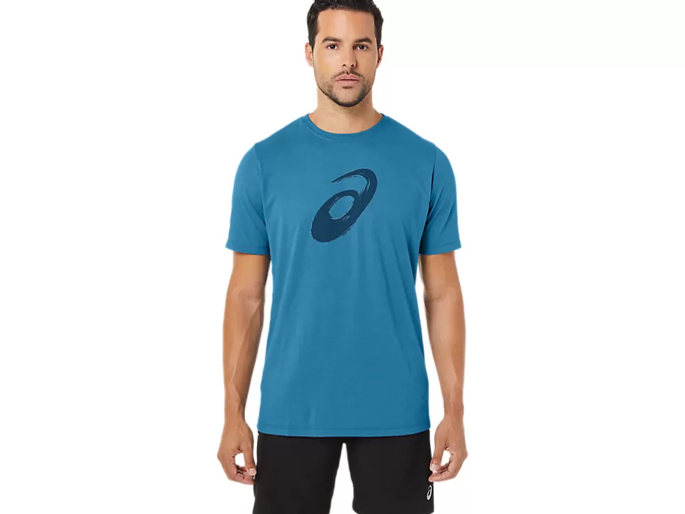 Hot ASICS PAINTBRUSH SHORT SLEEVE TEE Island Blue Heather