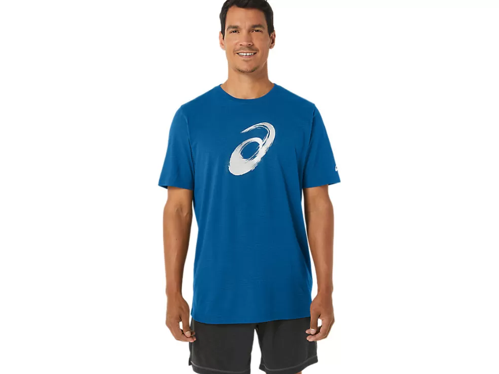 Outlet ASICS PAINTBRUSH SHORT SLEEVE TEE Lake Drive Heather