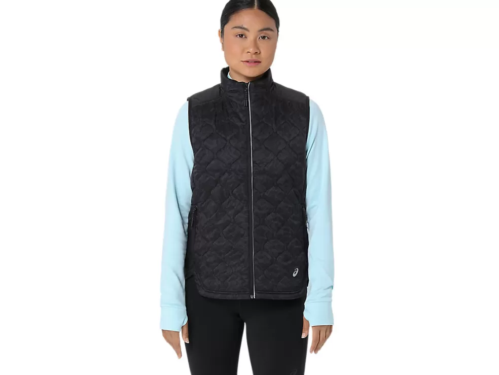 Clearance ASICS PERFORMANCE INSULATED VEST 2.0 Performance Black Suminagashi Print