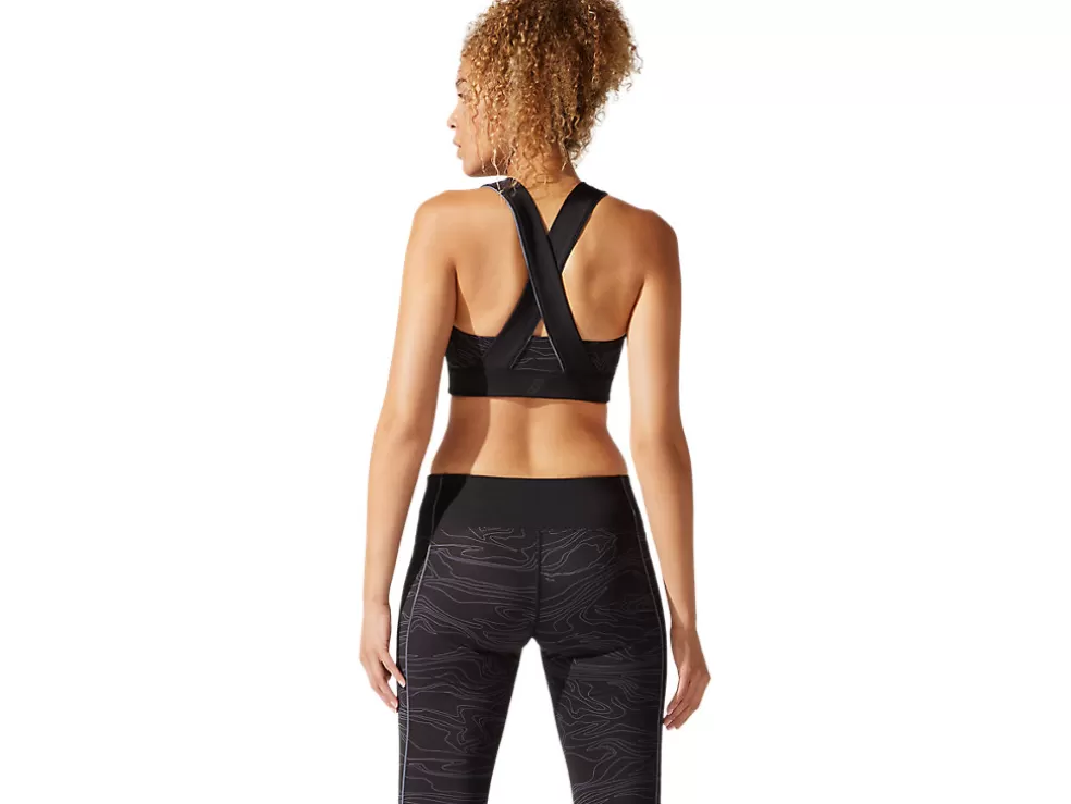 Clearance ASICS PIPING GRAPHIC BRA Performance Black/Carrier Grey