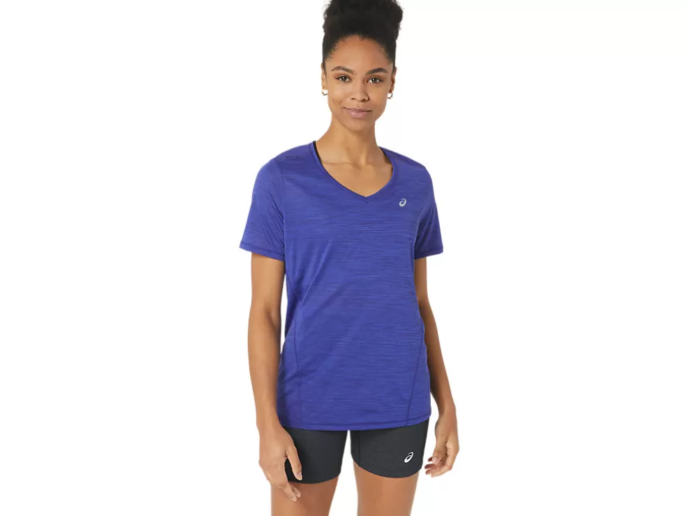 Best Sale ASICS RACE V-NECK SHORT SLEEVE TOP Eggplant/Night Shade