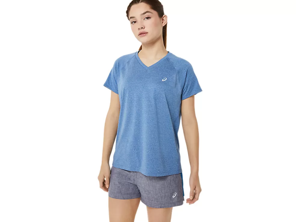 Discount ASICS READY-SET LYTE V-NECK Lake Drive Heather