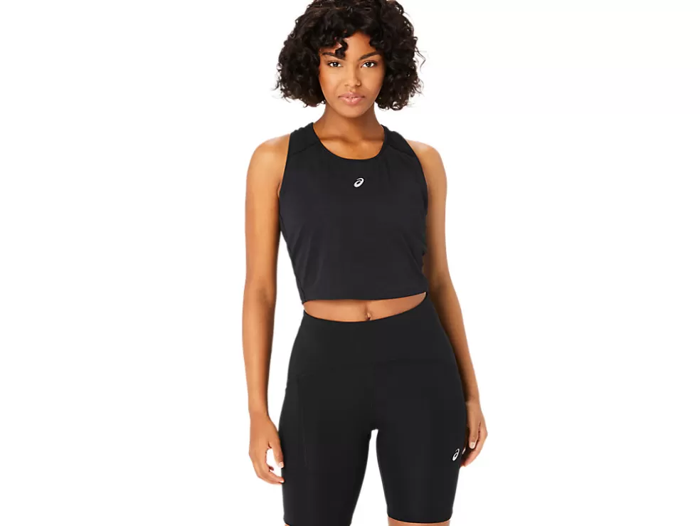 Online ASICS ROAD CROP TOP Performance Black