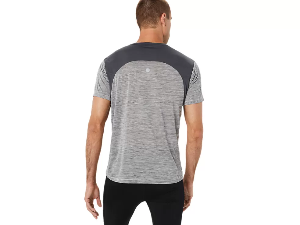 Best Sale ASICS ROAD SHORT SLEEVE TOP Piedmont Grey/Dark Grey