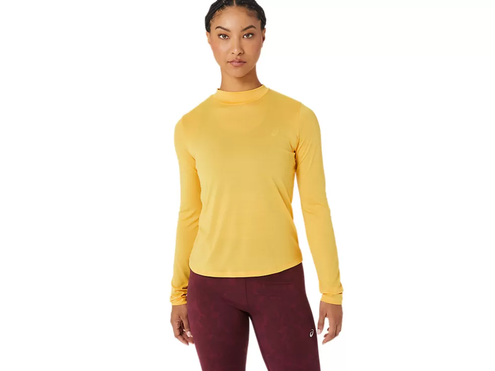 Cheap ASICS RUNKOYO MOCK NECK LONG SLEEVE TOP Tiger Yellow