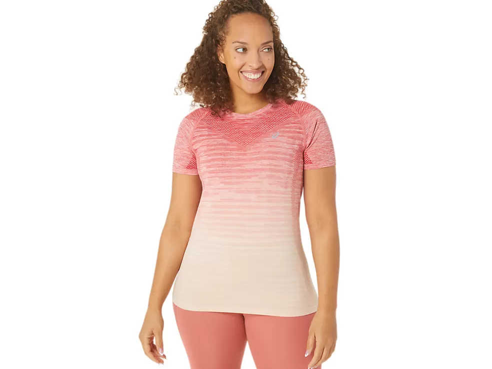 Outlet ASICS SEAMLESS SHORT SLEEVE TOP Pale Apricot/Light Garnet