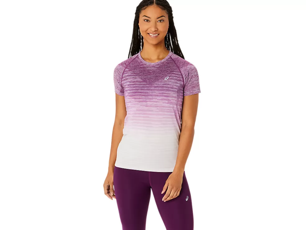 Clearance ASICS SEAMLESS SHORT SLEEVE TOP Lilac Hint/Deep Mauve