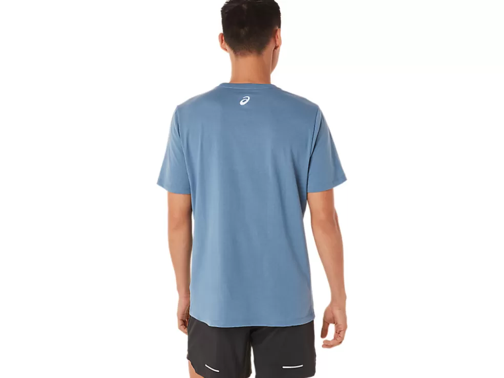 Fashion ASICS SHORT SLEEVE RUN CLUB TEE Storm Blue