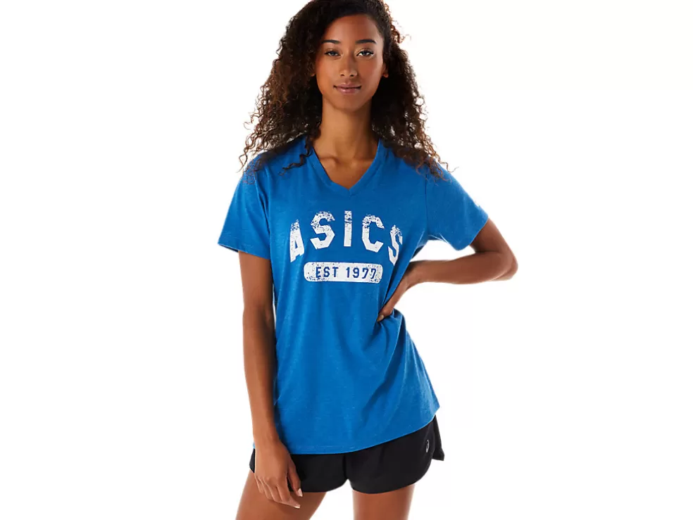 Flash Sale ASICS SHORT SLEEVE EST 1977 V-NECK TEE Lake Drive