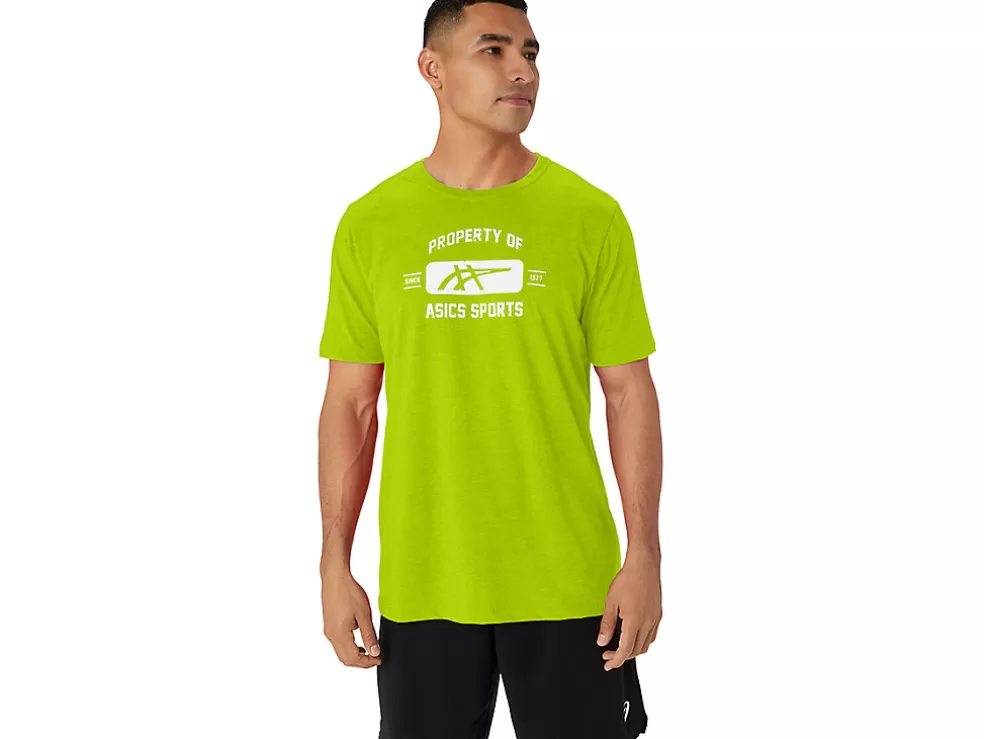 Hot ASICS SHORT SLEEVE PROPERTY OF SPORTS TEE Lime Zest