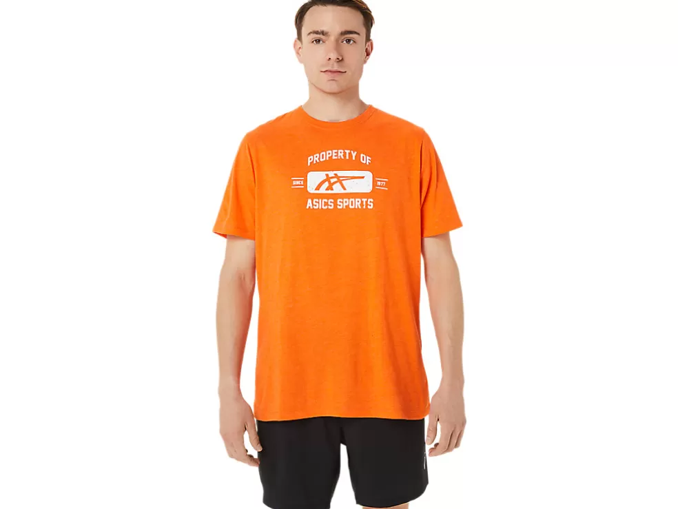 Shop ASICS SHORT SLEEVE PROPERTY OF SPORTS TEE Marigold Orange Heather