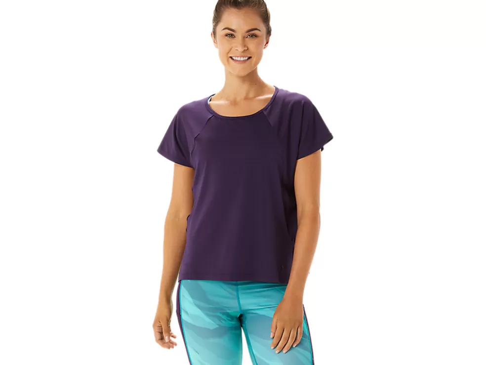 Cheap ASICS SIDE SLIT SHORT SLEEVE TOP Night Shade