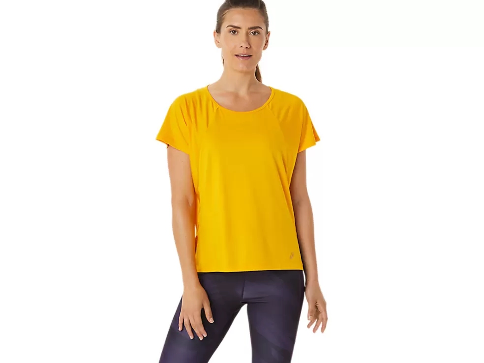 Online ASICS SIDE SLIT SHORT SLEEVE TOP Sunflower