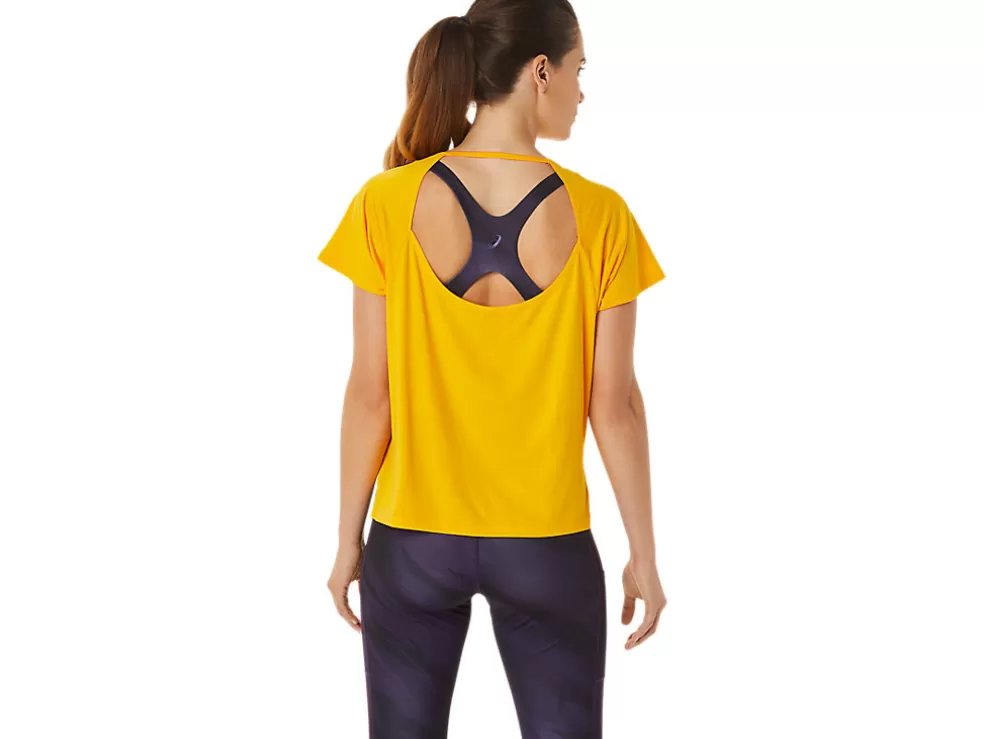 Online ASICS SIDE SLIT SHORT SLEEVE TOP Sunflower