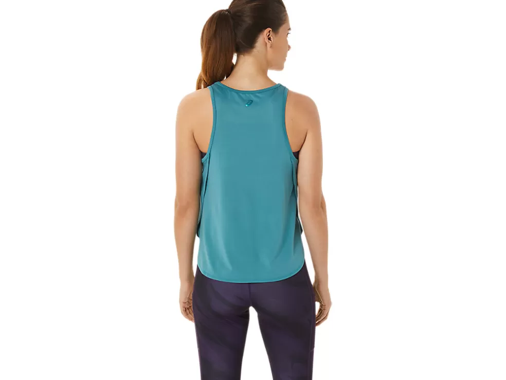 Shop ASICS SIDE SLIT SLEEVELESS TOP Misty Pine