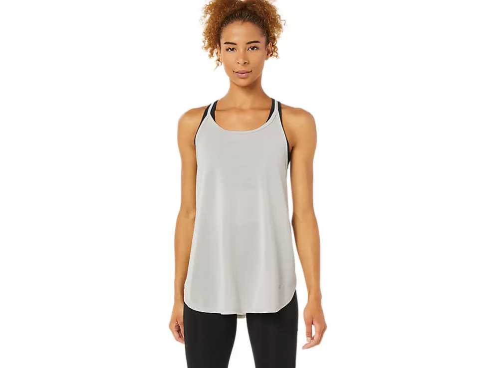 Clearance ASICS SLIT SLEEVELESS TOP Oyster Grey