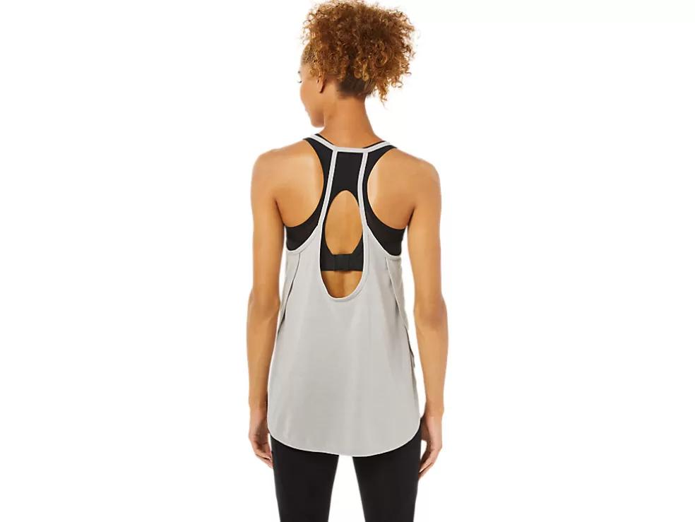 Clearance ASICS SLIT SLEEVELESS TOP Oyster Grey