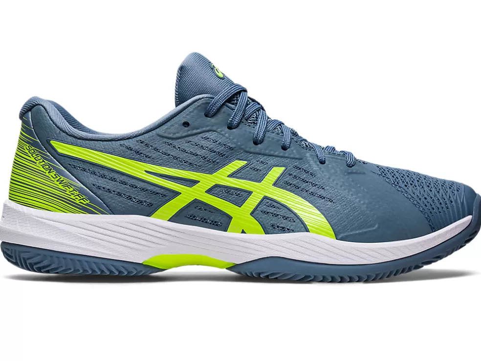 Cheap ASICS SOLUTION SWIFT FF CLAY Steel Blue/Hazard Green