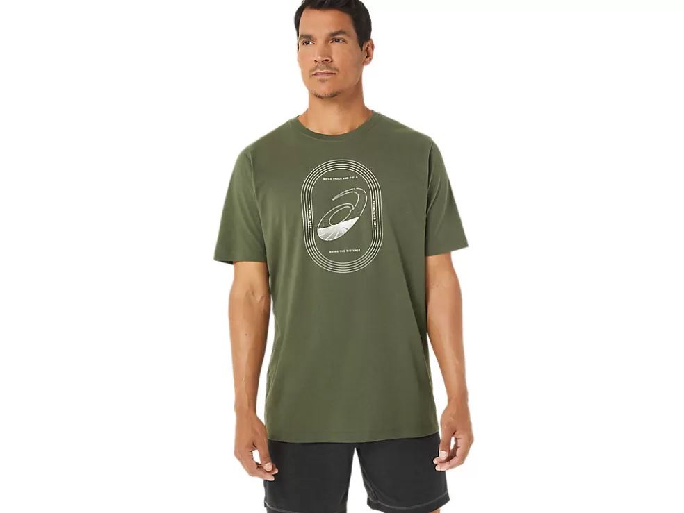 Fashion ASICS SPIRAL A TRACK AND FIELD TEE Olive Canvas