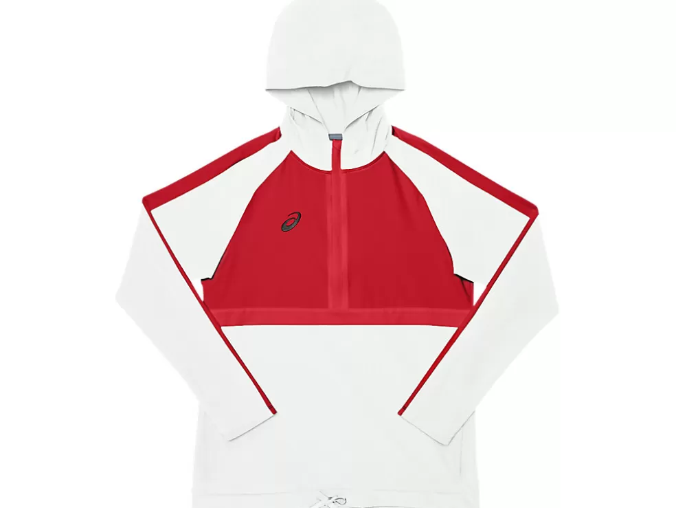 Hot ASICS STRETCH WOVEN TRACK TOP Team Red/Team White