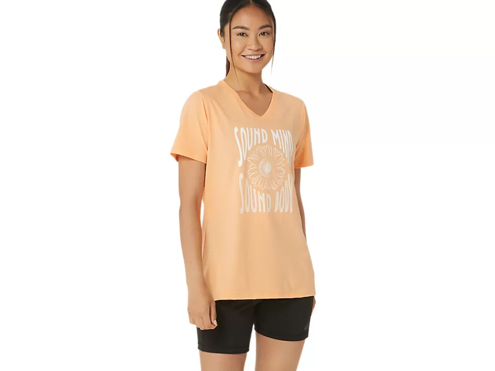 Store ASICS SUNFLOWER SLOGAN V-NECK Summer Dune