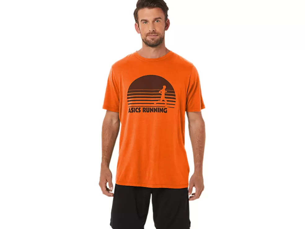 Fashion ASICS SUNRISE RUNNER GRAPHIC TEE Marigold Orange Heather