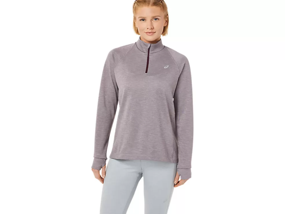 Shop ASICS THERMOPOLIS 1/4 ZIP Deep Mars Heather