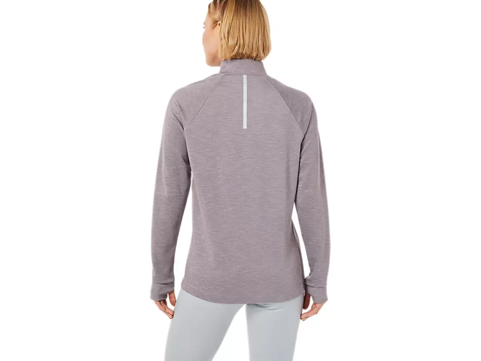 Shop ASICS THERMOPOLIS 1/4 ZIP Deep Mars Heather