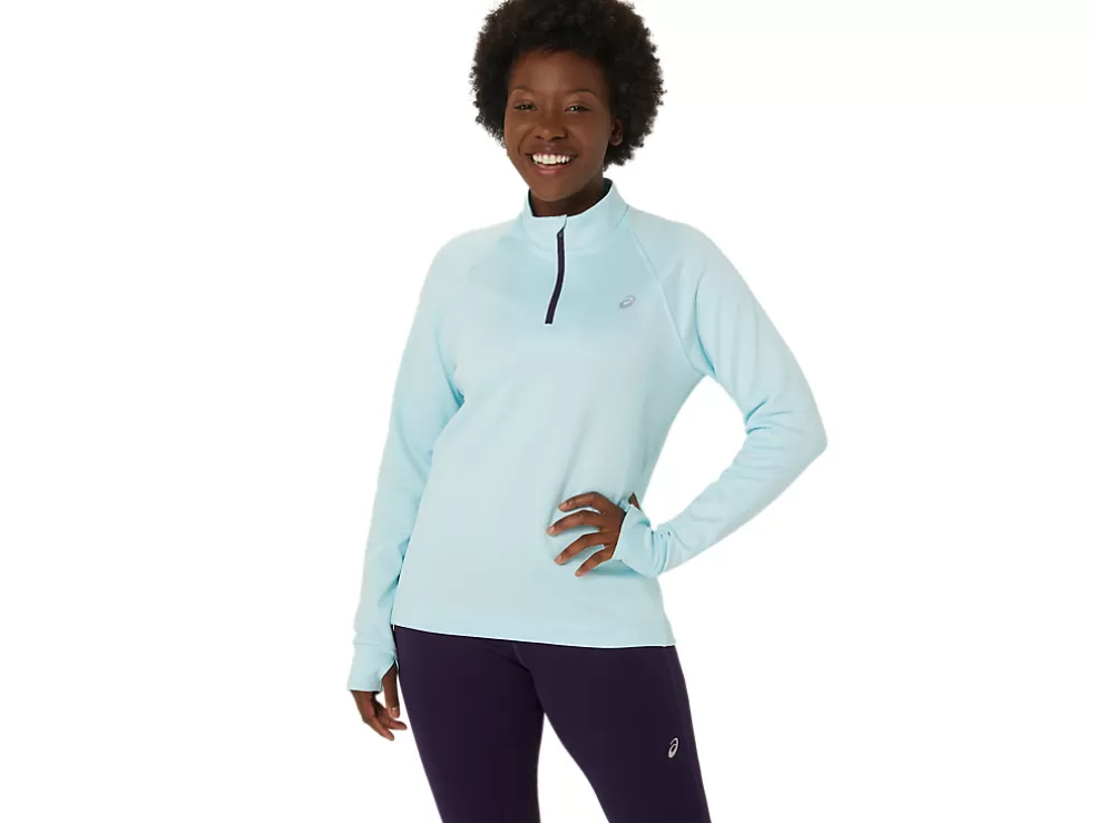 Outlet ASICS THERMOPOLIS 1/4 ZIP Aquamarine/Night Shade