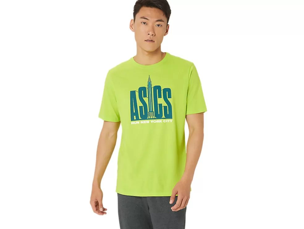 Clearance ASICS UNISEX RUN NYC RUN CLUB CREW TEE Lime Zest