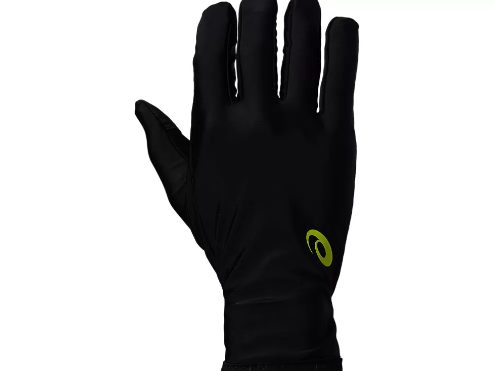 Clearance ASICS UNISEX RUNNING GLOVES Performance Black/Lime Zest