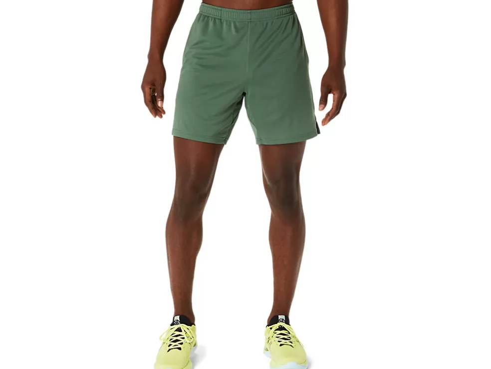 New ASICS VENTED MESH 7IN KNIT SHORTS Serpentine Green