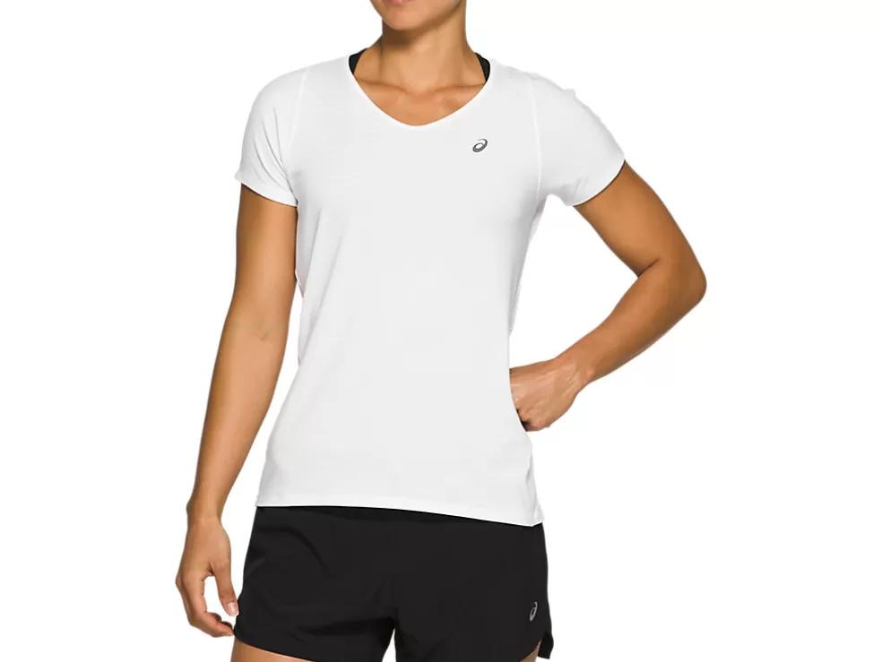 Fashion ASICS V-NECK SHORT SLEEVE TOP Brilliant White