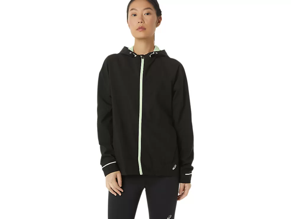 Sale ASICS WATERPROOF JACKET Performance Black/Whisper Green