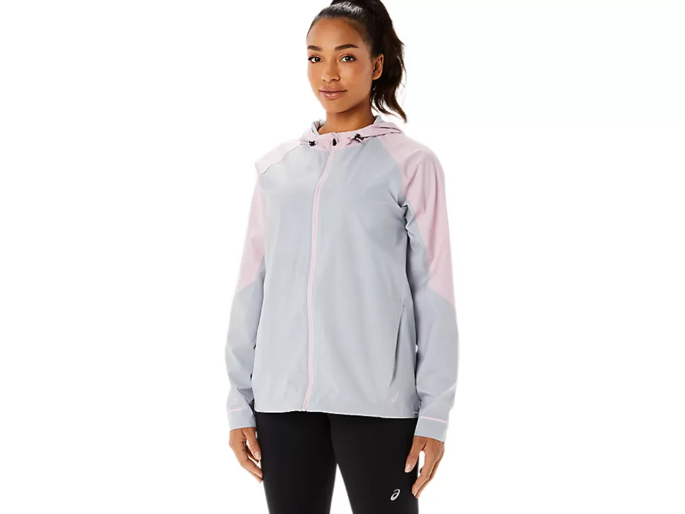 Sale ASICS WATERPROOF JACKET Piedmont Grey/Barely Rose