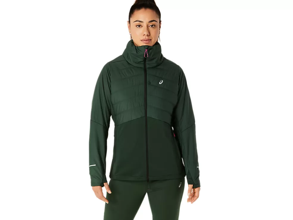 Discount ASICS WINTER RUN JACKET Rain Forest