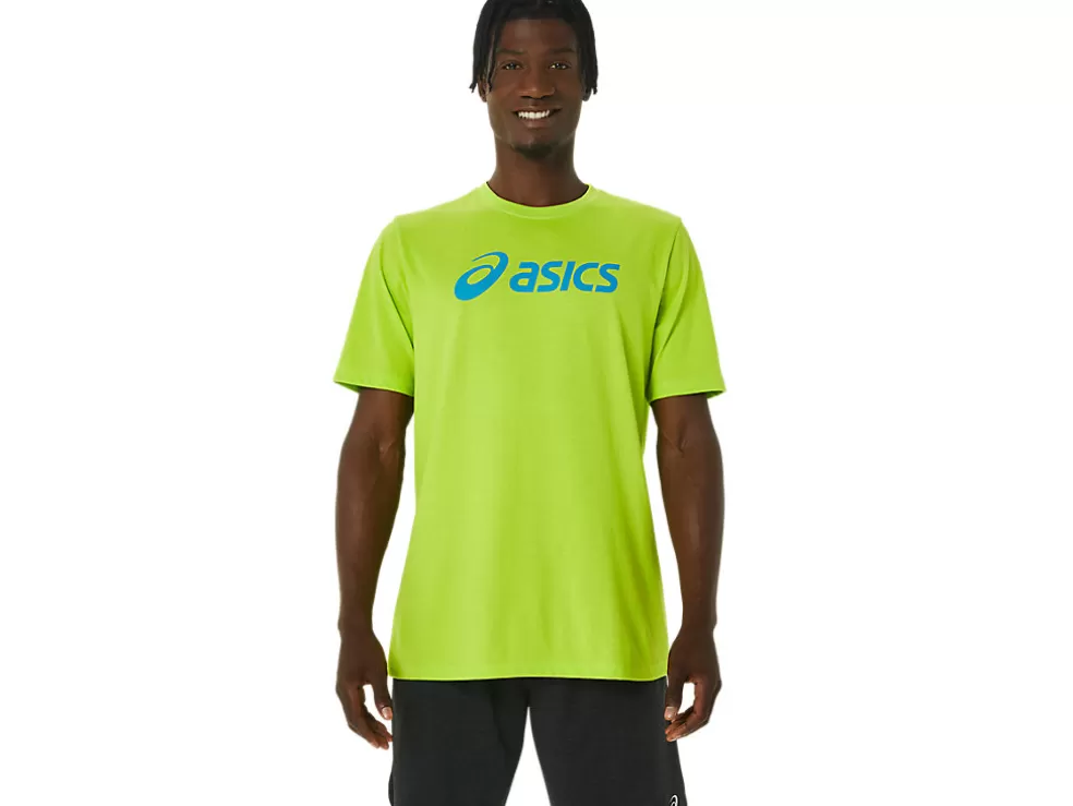 Outlet ASICS XG SHORT SLEEVE LOCKUP LOGO TEE Lime Zest